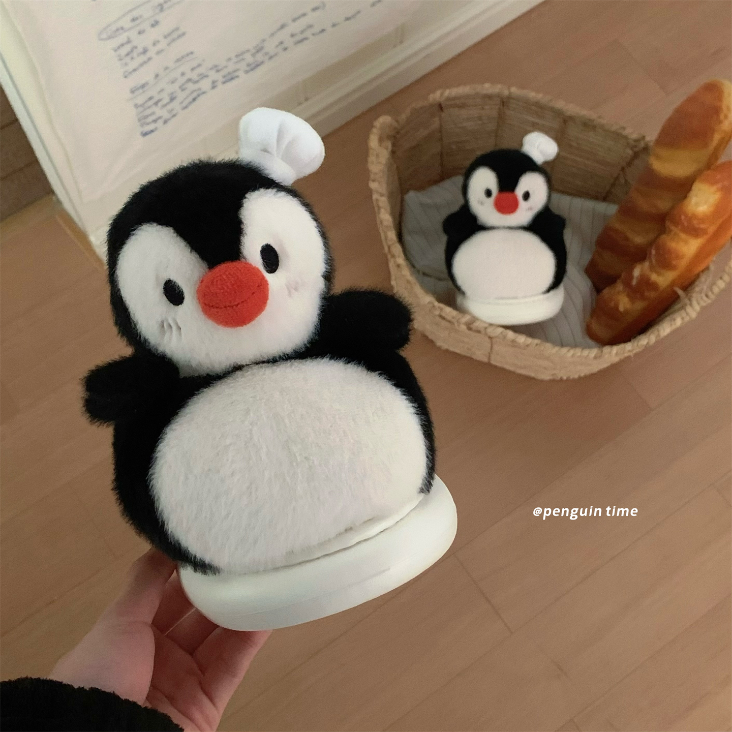 少女心帽子企鹅棉拖鞋女冬季保暖