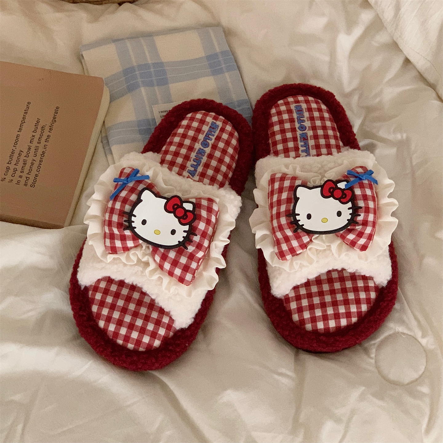 正版HelloKitty一字棉拖鞋女冬