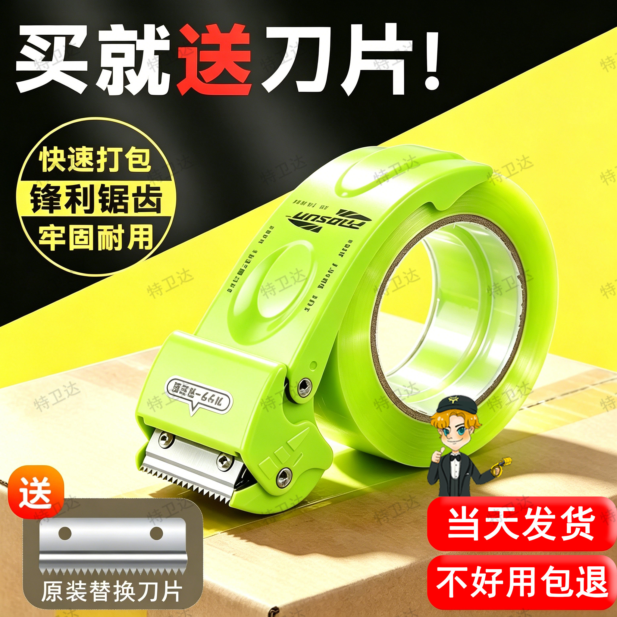 防脱金属封箱胶带切割器