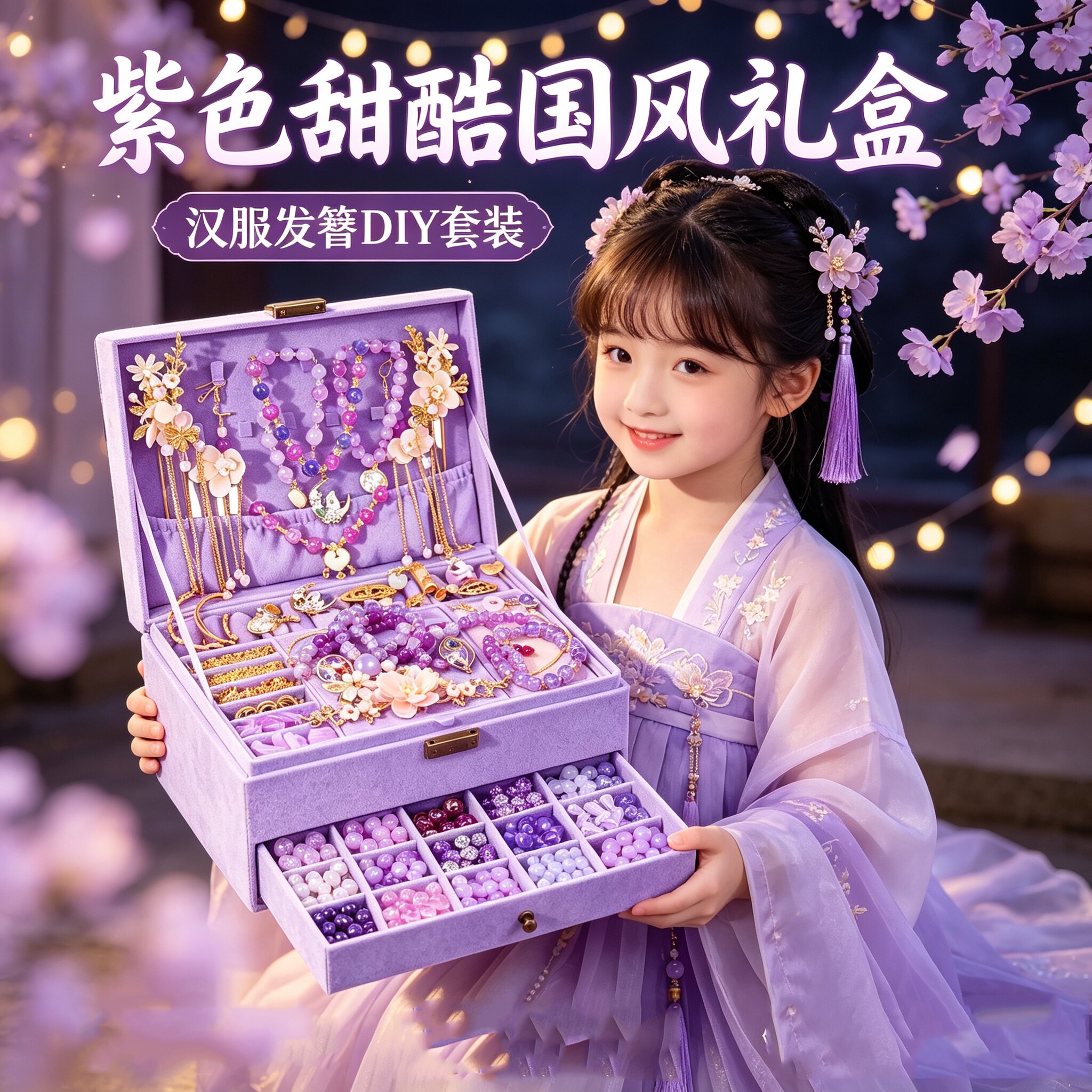 儿童古风串珠DIY礼盒新年礼物
