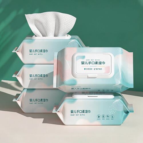 马卡龙纸巾婴儿湿巾新生儿手口屁专用加厚珍珠纹成人湿纸巾