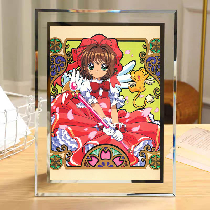 魔卡少女樱百变小樱周边水晶相框立牌摆件送朋友礼物装饰画可定制