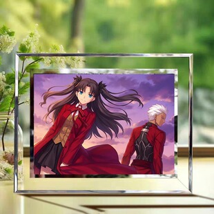 Fate远坂凛周边Fatestaynight命运守护之夜水晶玻璃相框礼物摆件