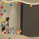 猫和老鼠卫生间镜子贴纸浴室防水装 饰波点画 饰圆点趣味可爱边缘装