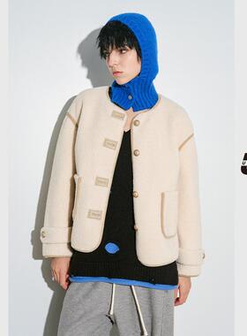 UX 冬季新款 白色颗粒绒外套女 时尚通