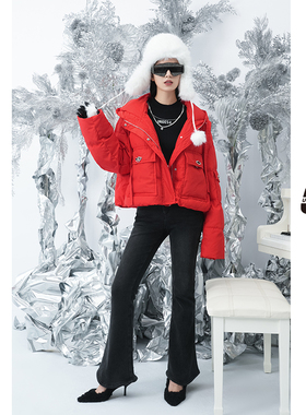 【舒心专属】UX 20秋冬新款 千禧辣妹设计感短款连帽羽绒服女