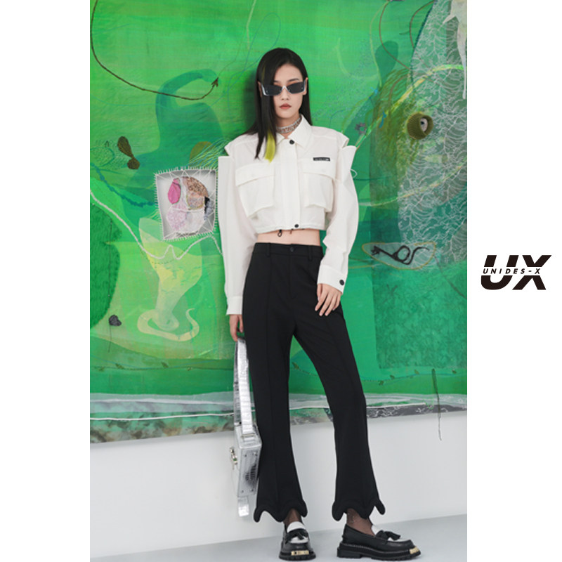 白色露肩立体口袋截短外套女UX新款秋季新款小个子短款修身上衣,女装/女士精品,短外套,淘宝优惠券,粉丝福利购,淘宝优惠卷