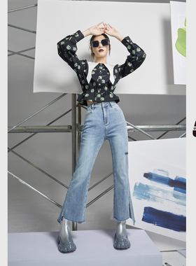 UNIDESXUX新款绣花收腰上衣DI321012B206