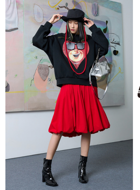 【呼呼专享】UNIDESXUX新款红色伞裙DJ103011A313