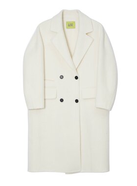 UX 20秋冬新款 法式氛围感白色中长款翻