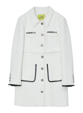 UX秋冬新款白色小香风连衣裙