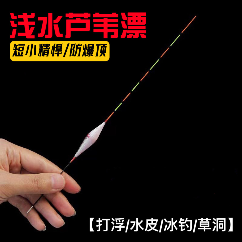 芦苇短漂浅水鲫鱼漂高灵敏打浮短漂冬钓鲤鱼水皮溪流草洞冰钓浮漂
