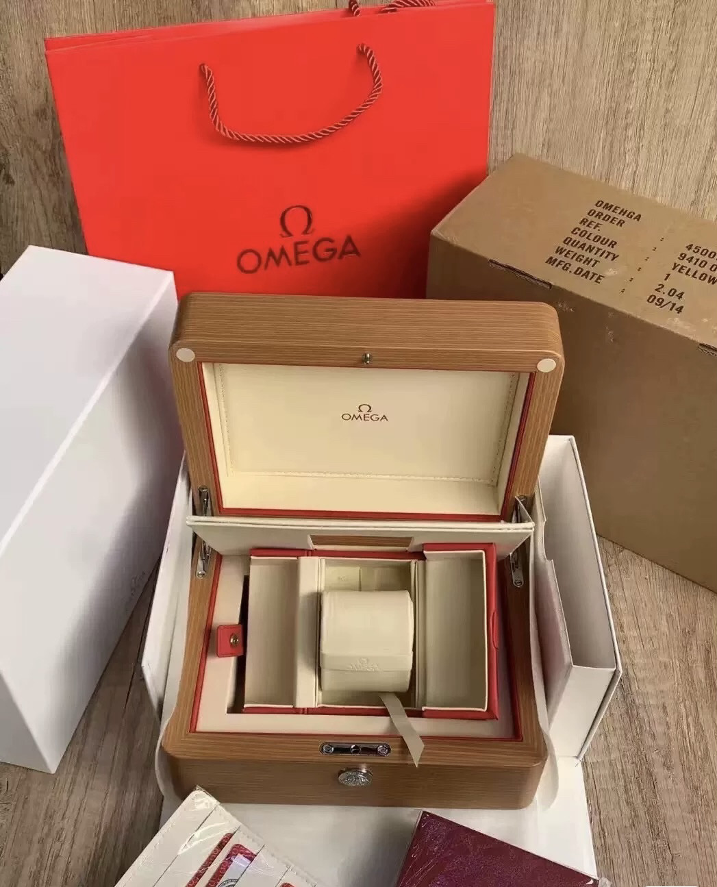 thumbnail for Omega Watch Box Omega Packaging Box Gift Watch Box Storage Wooden Box Seamaster Constellation Butterfly Watch Box