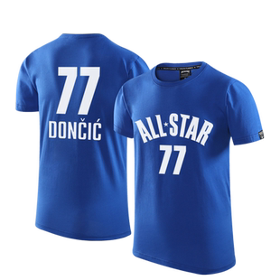 独行侠东契奇77号球衣T恤男美式篮球投篮训练短袖2023全明星半袖