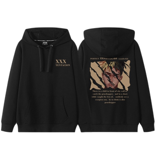 致敬xxxtentacion美式卫衣hiphop潮牌嘻哈高街ins加绒连帽外套男