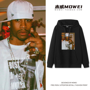 艾弗森卫衣男AI答案crossover之王嘻哈美式连帽上衣篮球运动外套