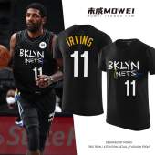 宽松半袖 篮球运动风短袖 夏 球衣t恤男女美式 篮网队欧文11号城市版