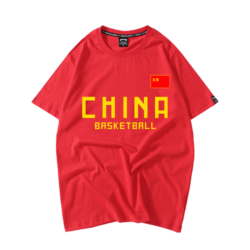 中国男篮t恤篮球世界杯CHINA国家队郭艾伦易建联周琦赵瑞运动短袖
