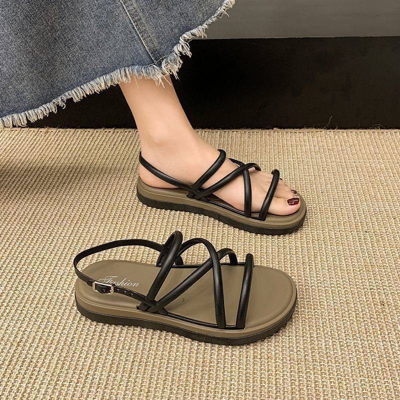 女士沙滩凉鞋软底不累脚女式可下水湿水雨天外穿海边防滑女款夏季