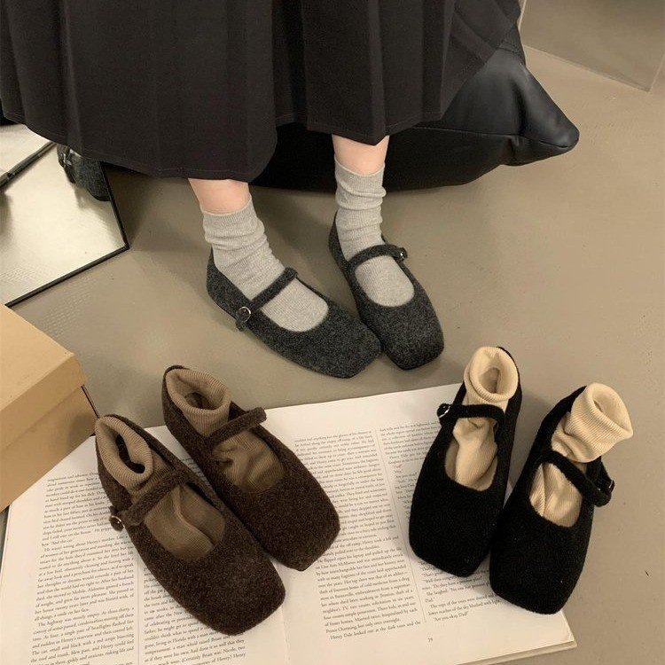 小码女鞋313233玛丽珍豆豆鞋女秋冬毛毛鞋34码33单鞋2025新款鞋子