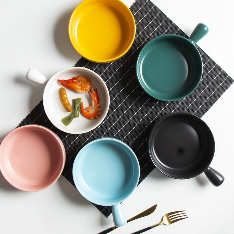 可吊挂烘焙盘烤箱专用盘微波炉烤盘 创意陶瓷盘子早餐盘平盘家用