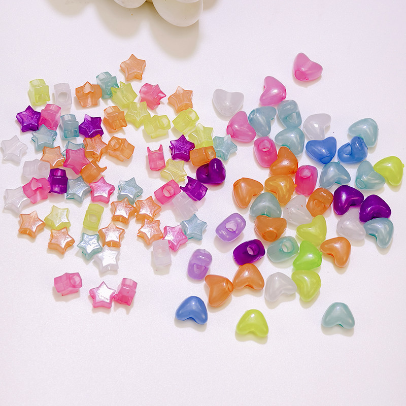 手工项链夜光DIY爱心珠子亚克力