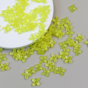 12mm桂花瓣四叶草四瓣花DIY手工发簪材料捷克琉璃发饰花托配件