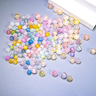 6/8mm磨砂洒金圆珠珠子散珠diy手工串珠手链项链手机链饰品配件