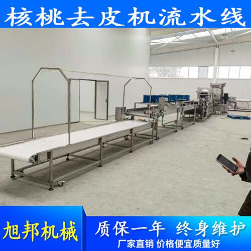 清水核桃仁物理去皮机 去衣干果设备 螺旋式滚筒高压喷淋脱皮机
