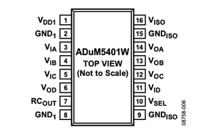 ADUM5401ARWZ 集成DC/DC转换器的四通道2.5 kV隔离器