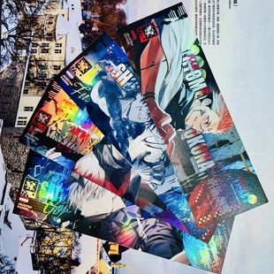 咒术回战逆向镭射票伏黑虎杖悠仁五条悟夏油杰UV书签收藏卡片周边