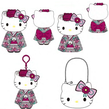 【预售26.2月】美版三丽鸥紫色和服系列毛绒玩偶挂件kitty