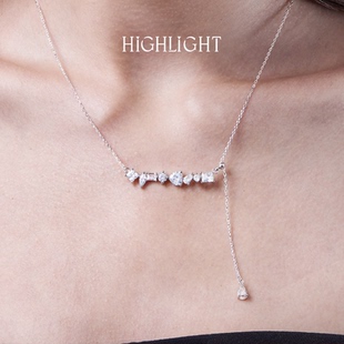 「定制奇肌联名」HLM 高光时刻 奇幻星轨排钻项链 轻奢设计感配饰