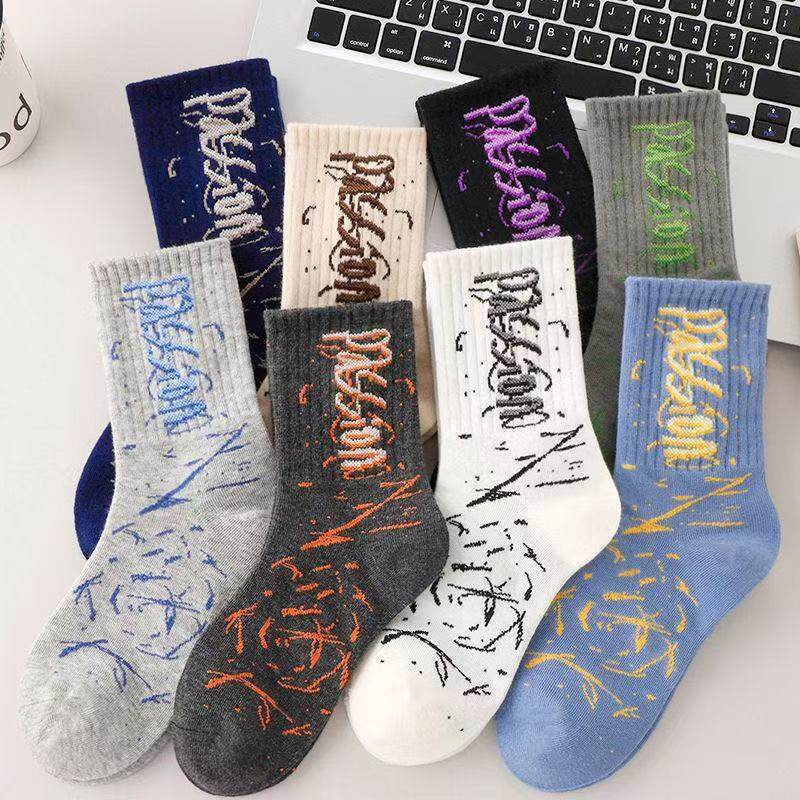 纯棉袜子男春秋四季潮流百搭防滑防臭纯棉中筒袜篮球棉袜运动棉袜