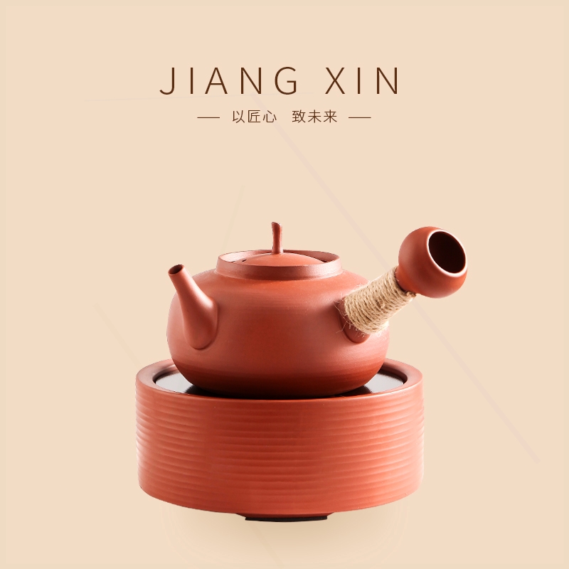 千禧炉砂铫壶煮水侧把红泥煮茶器