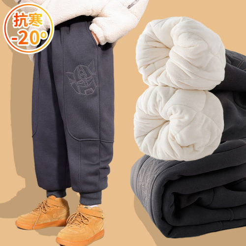 男童长裤夹棉加厚棉裤卫裤冬季