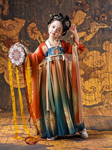 汉服春夏敦煌服装女童飞天乐鼓