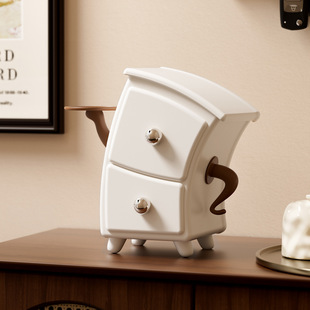 梳妆台首饰耳环分格整理架玄关叉腰柜子创意弯腰抽屉式桌面收纳盒