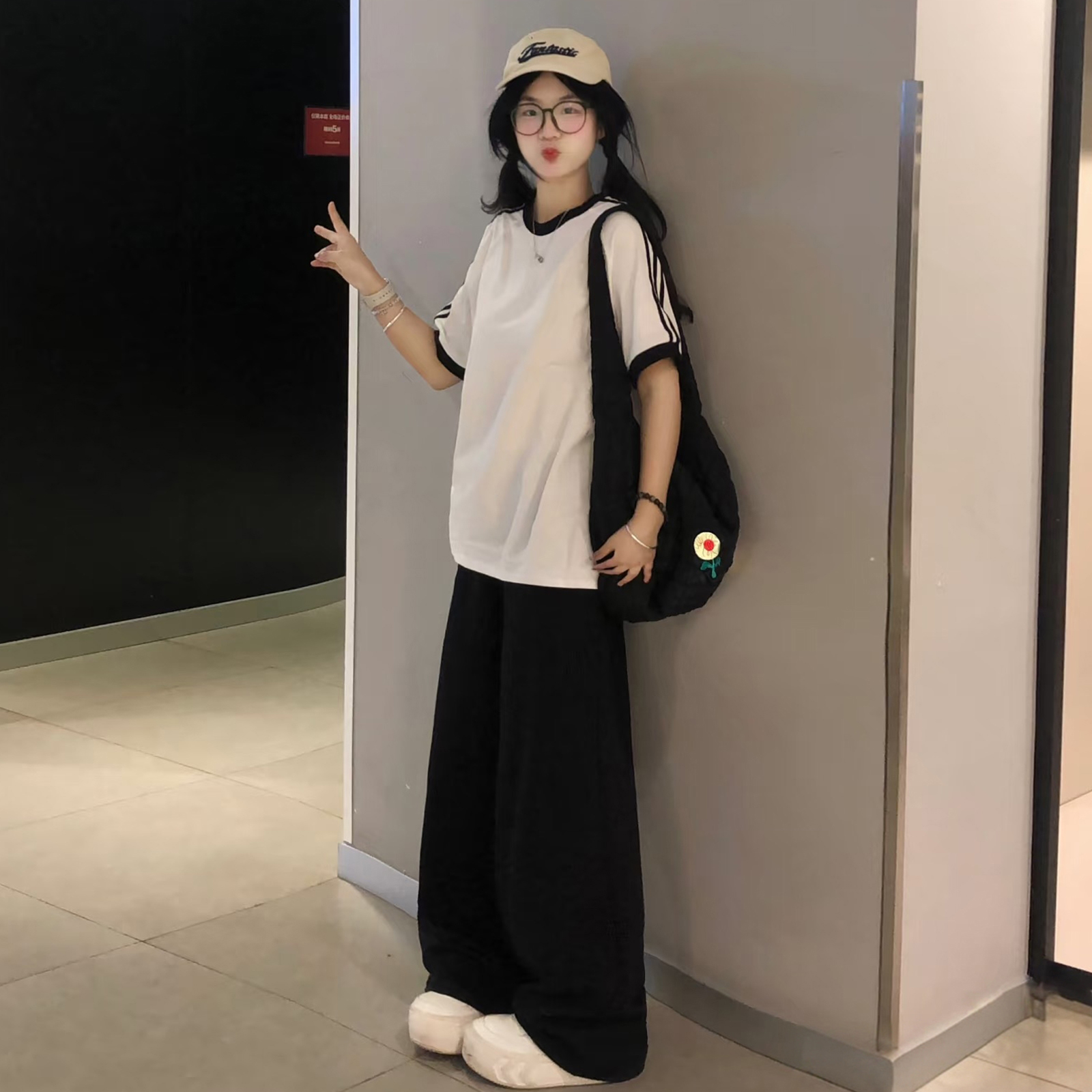 品牌女童运动套装春夏季2025新款洋气夏装初中生女孩高级感休闲两