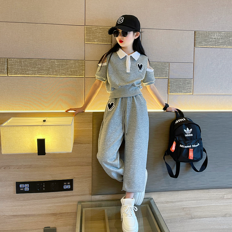 品牌女童夏装运动套装2025新款儿童夏款女孩卫裤休闲童装夏季韩系