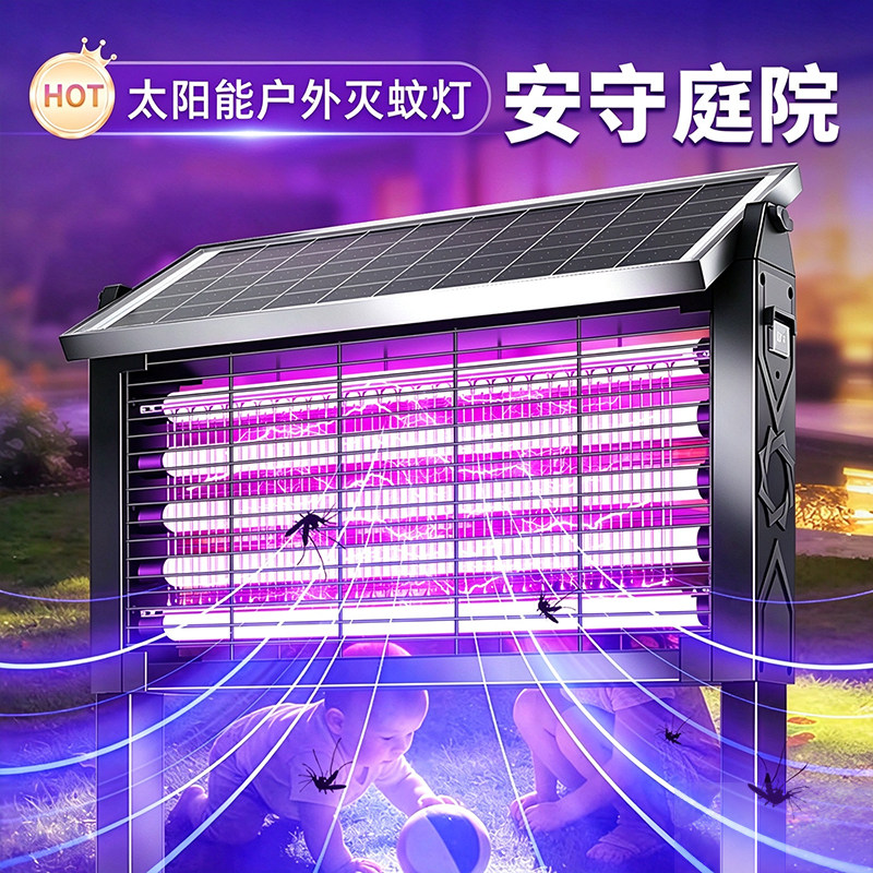 太阳能户外灭蚊灯2026新款电子灭蚊器果园别墅庭院花园诱蚊灯