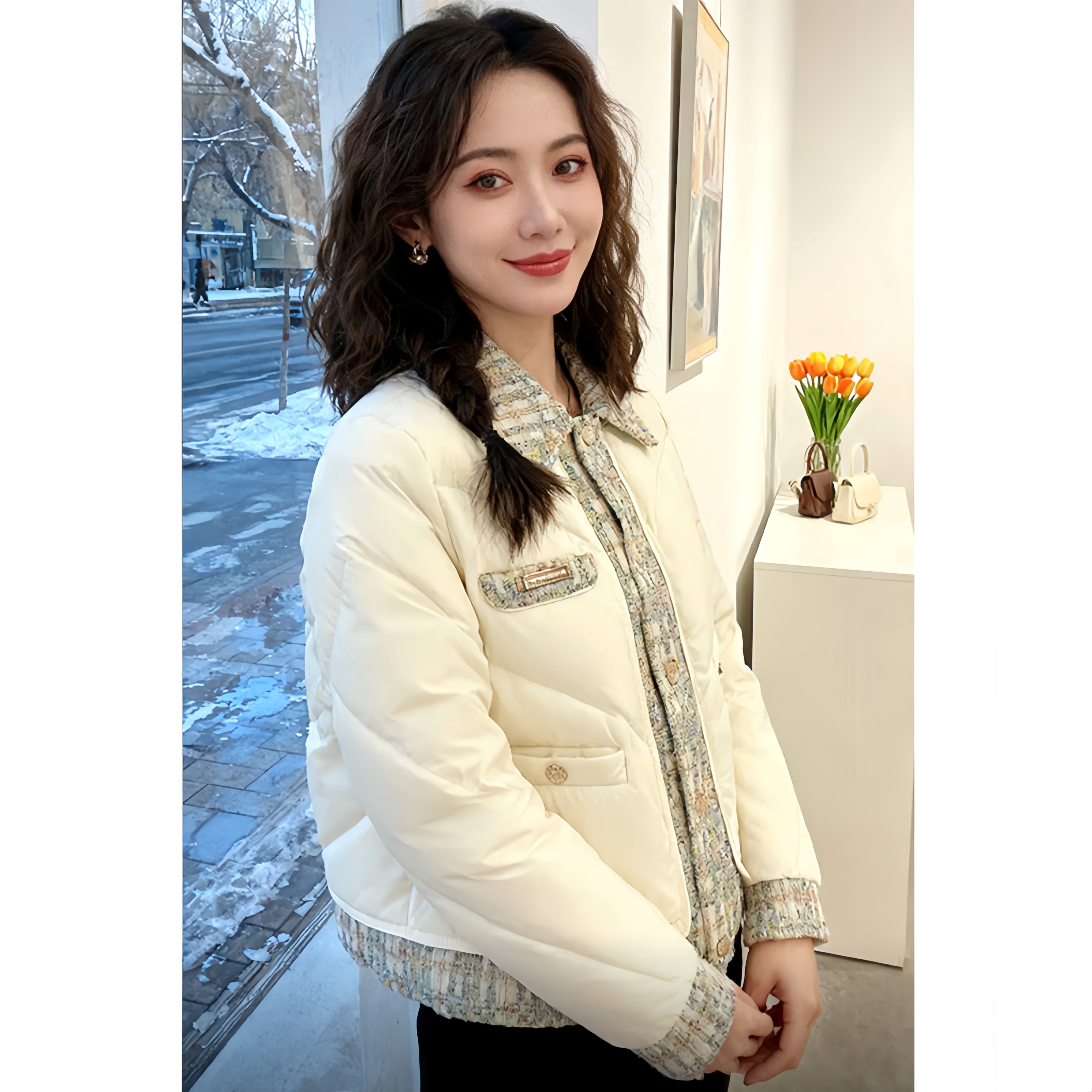 小香风气质短款羽绒棉服