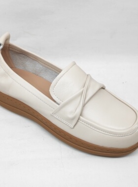 意尔康2024新款专柜女鞋真皮舒适软底平底日常乐福鞋S164AB01787Y