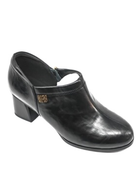 意尔康2025新款秋季深口单鞋女羊皮粗跟高跟皮鞋舒适5551AD11919Y