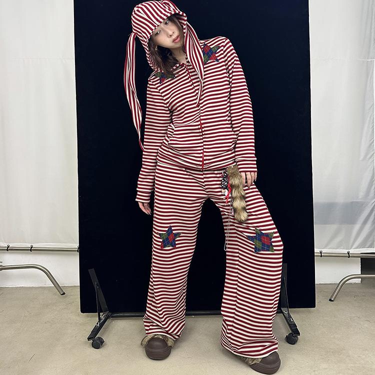Ttsunami25ss条纹睡衣家居服套装