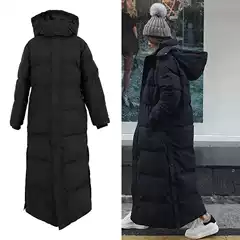 Super Long Padded Cotton Jacket Women 2023 New Korean Overcoat