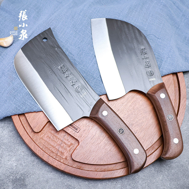 张小泉锻打菜刀锤纹刀具古韵厨房不锈钢切片刀家用砍骨刀新疆包邮