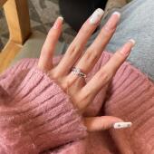 粉钻戒指椭圆形1.5克拉钻戒纯银仿真高碳钻甜美百搭高级感中古风