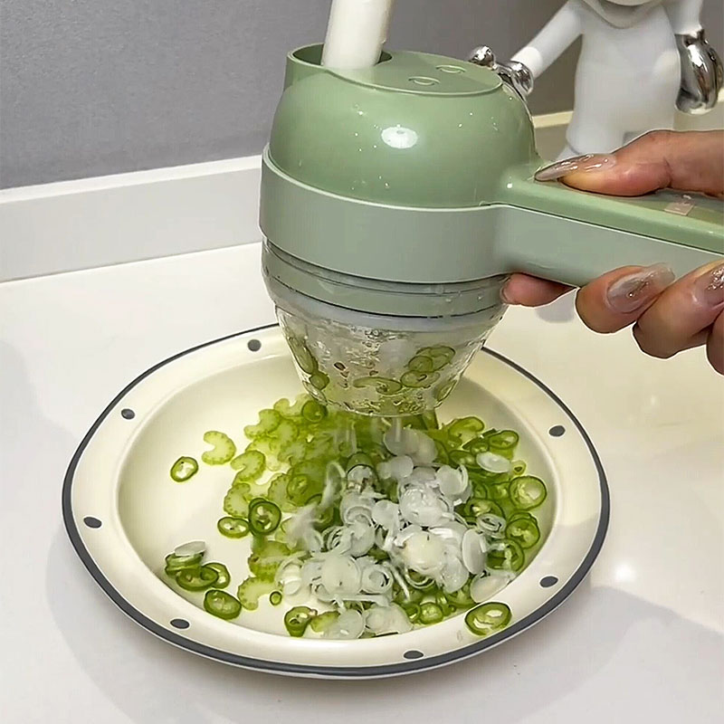 多功能切菜器电动蒜泥神器剁辣椒圈葱花切蒜片小米辣姜蓉手持家用