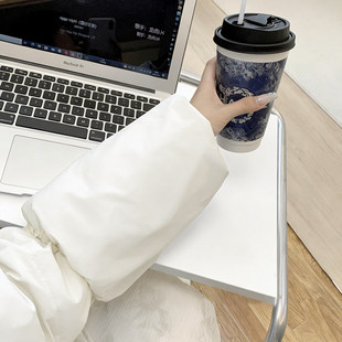 隐形羽绒服袖套女士上班专用儿童学生防脏神器防水白色束口套袖